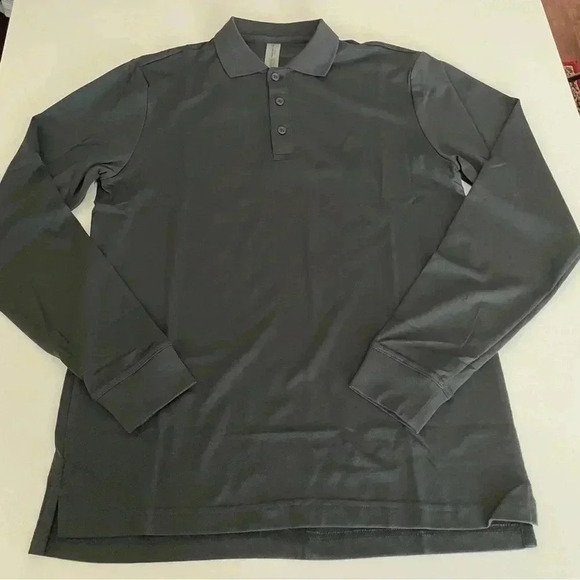 Outdoor Voices Birdie Long Sleeve Polo XXS Black Golf Preppy Oversized - Picture 3 of 13